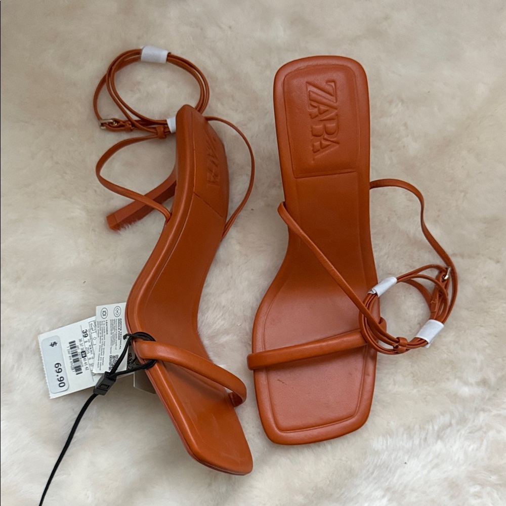 NWT Zara Women's Brown Strappy Sandals 8 / 39